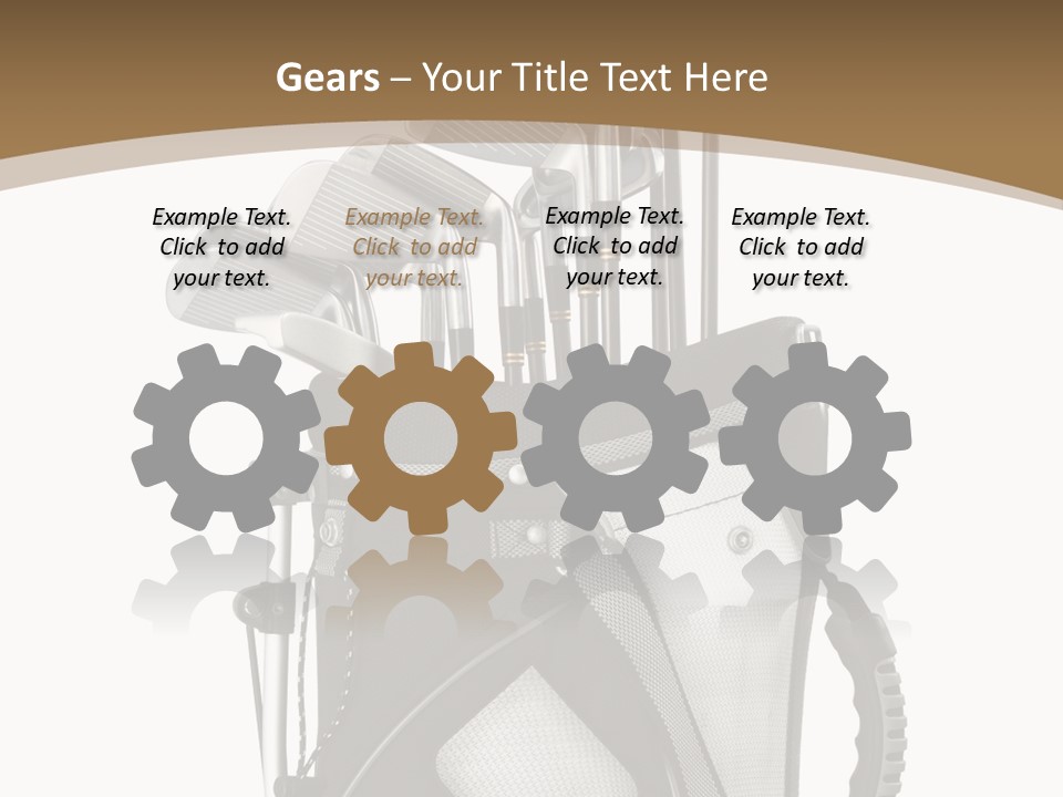 Golf Equipment In Bag Isolated On White PowerPoint Template