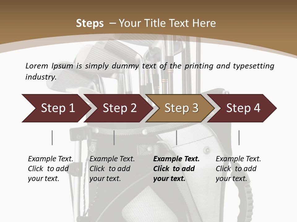 Golf Equipment In Bag Isolated On White PowerPoint Template