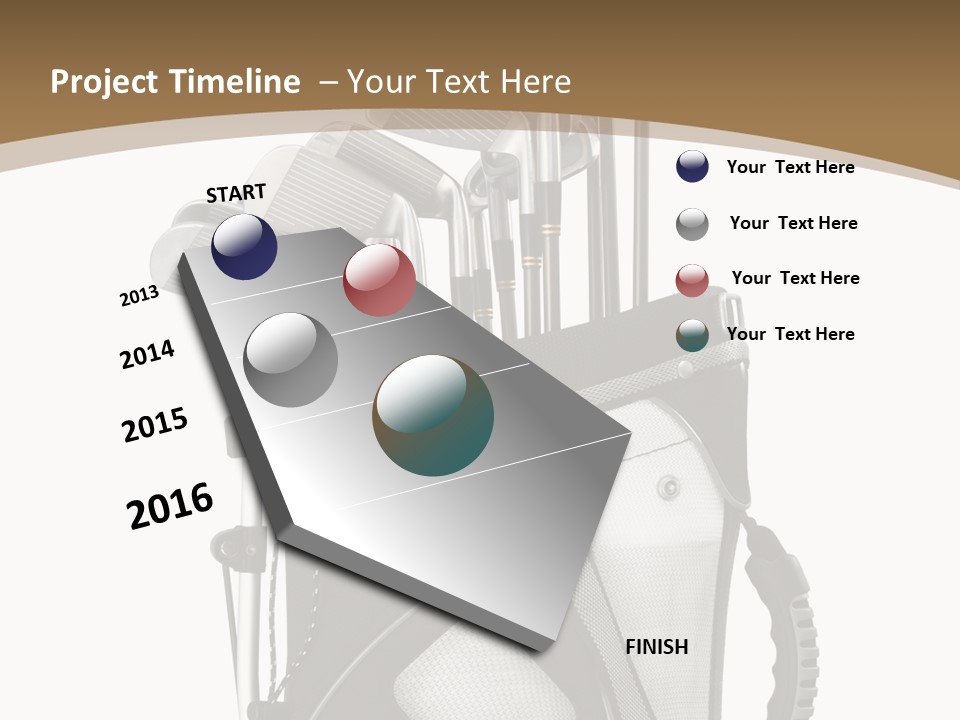 Golf Equipment In Bag Isolated On White PowerPoint Template