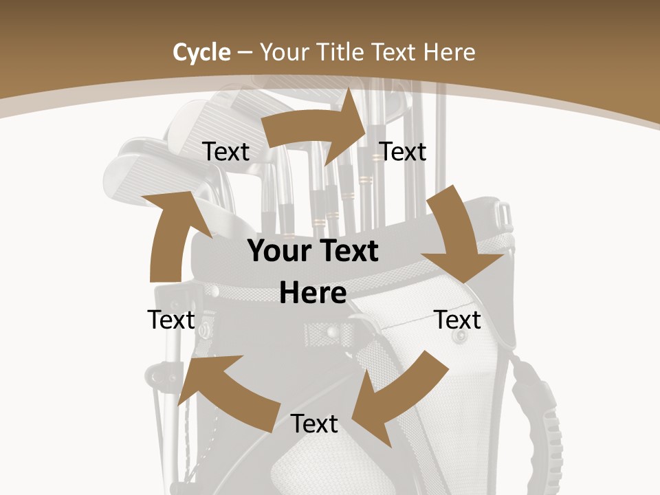 Golf Equipment In Bag Isolated On White PowerPoint Template