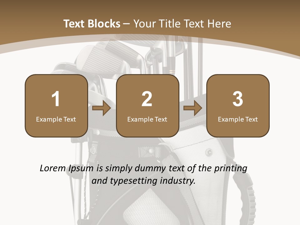 Golf Equipment In Bag Isolated On White PowerPoint Template