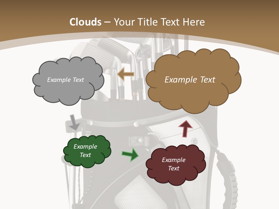 Golf Equipment In Bag Isolated On White PowerPoint Template