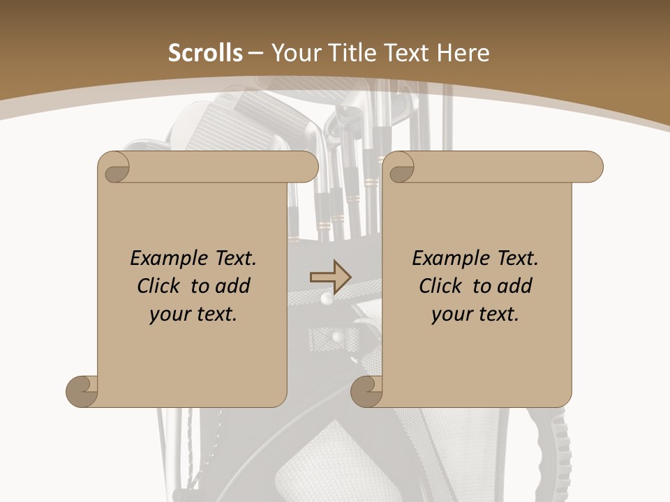 Golf Equipment In Bag Isolated On White PowerPoint Template