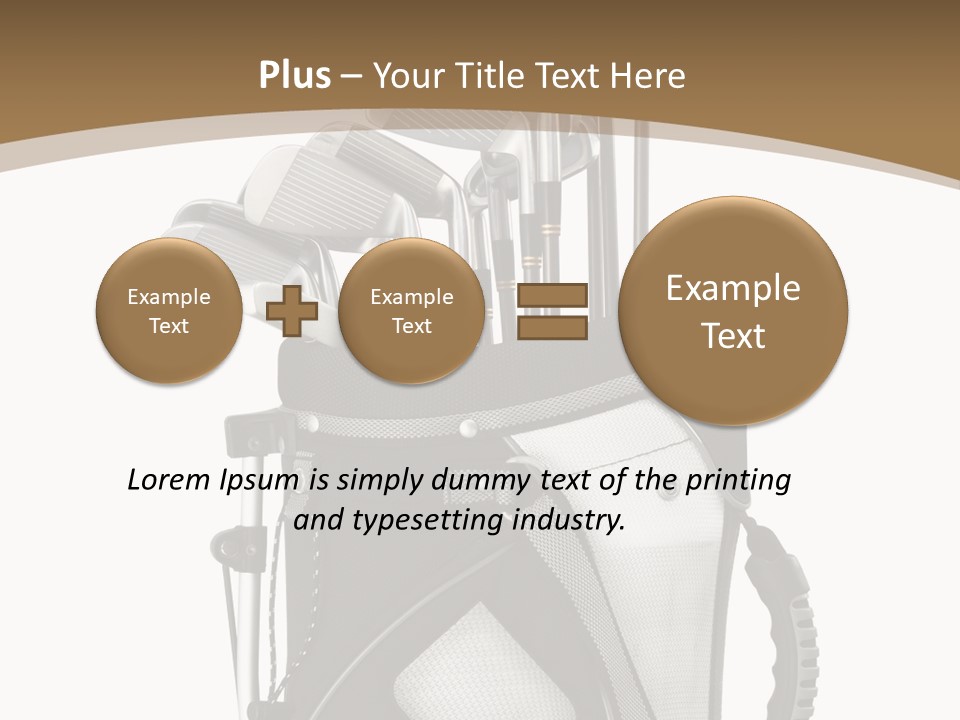 Golf Equipment In Bag Isolated On White PowerPoint Template