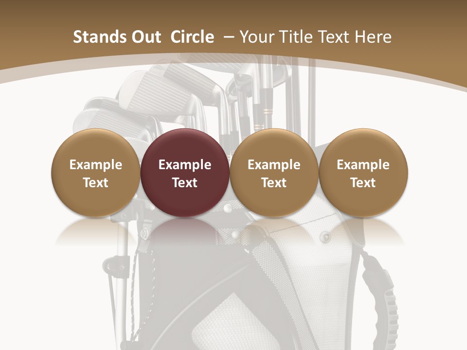 Golf Equipment In Bag Isolated On White PowerPoint Template