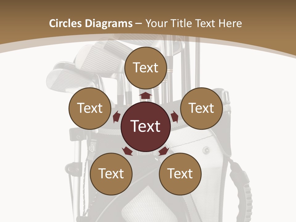 Golf Equipment In Bag Isolated On White PowerPoint Template