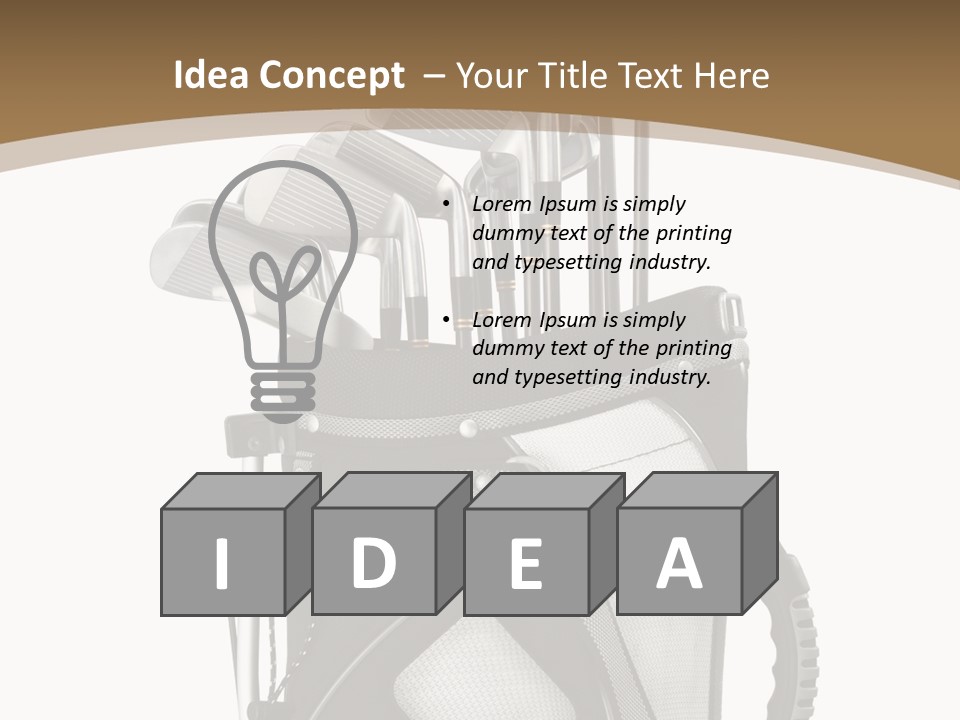 Golf Equipment In Bag Isolated On White PowerPoint Template