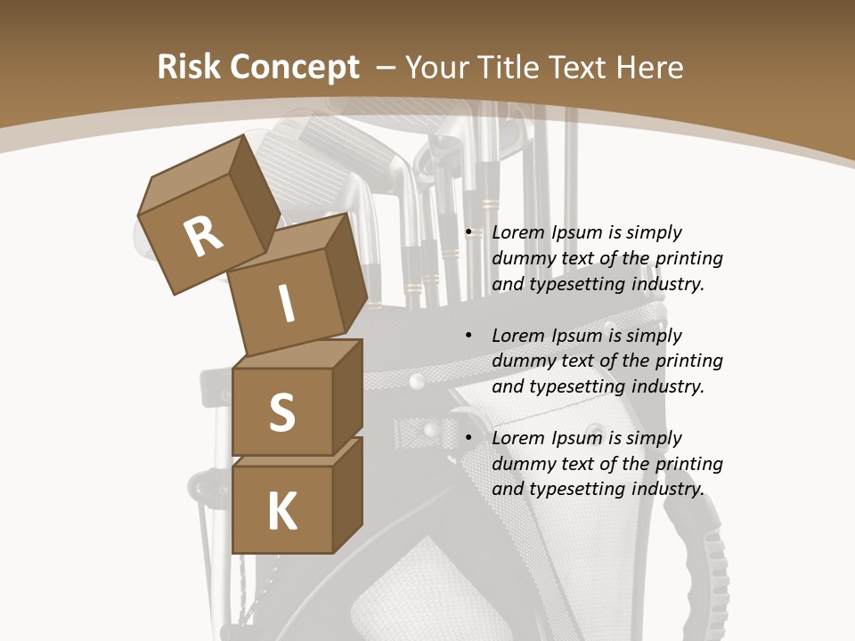 Golf Equipment In Bag Isolated On White PowerPoint Template