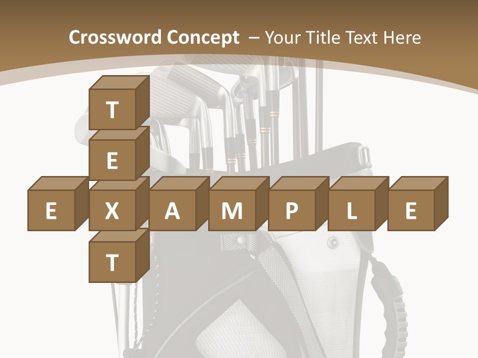 Golf Equipment In Bag Isolated On White PowerPoint Template