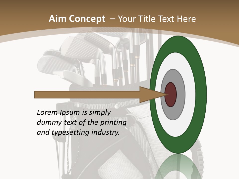 Golf Equipment In Bag Isolated On White PowerPoint Template