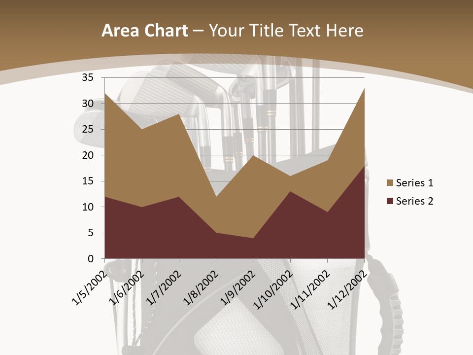 Golf Equipment In Bag Isolated On White PowerPoint Template