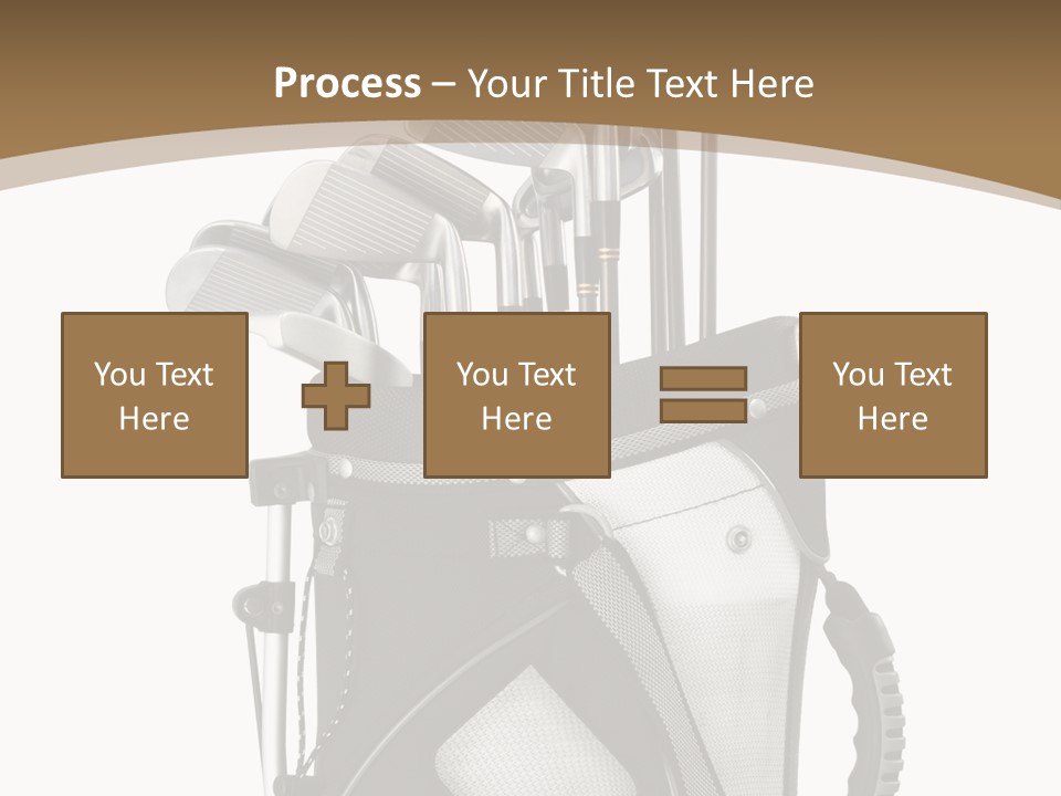 Golf Equipment In Bag Isolated On White PowerPoint Template