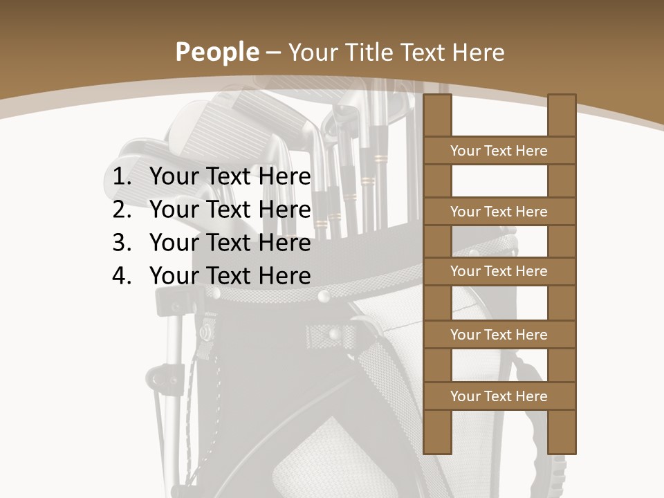 Golf Equipment In Bag Isolated On White PowerPoint Template