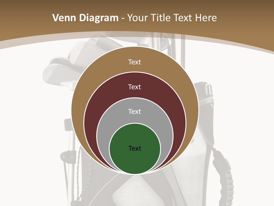 Golf Equipment In Bag Isolated On White PowerPoint Template