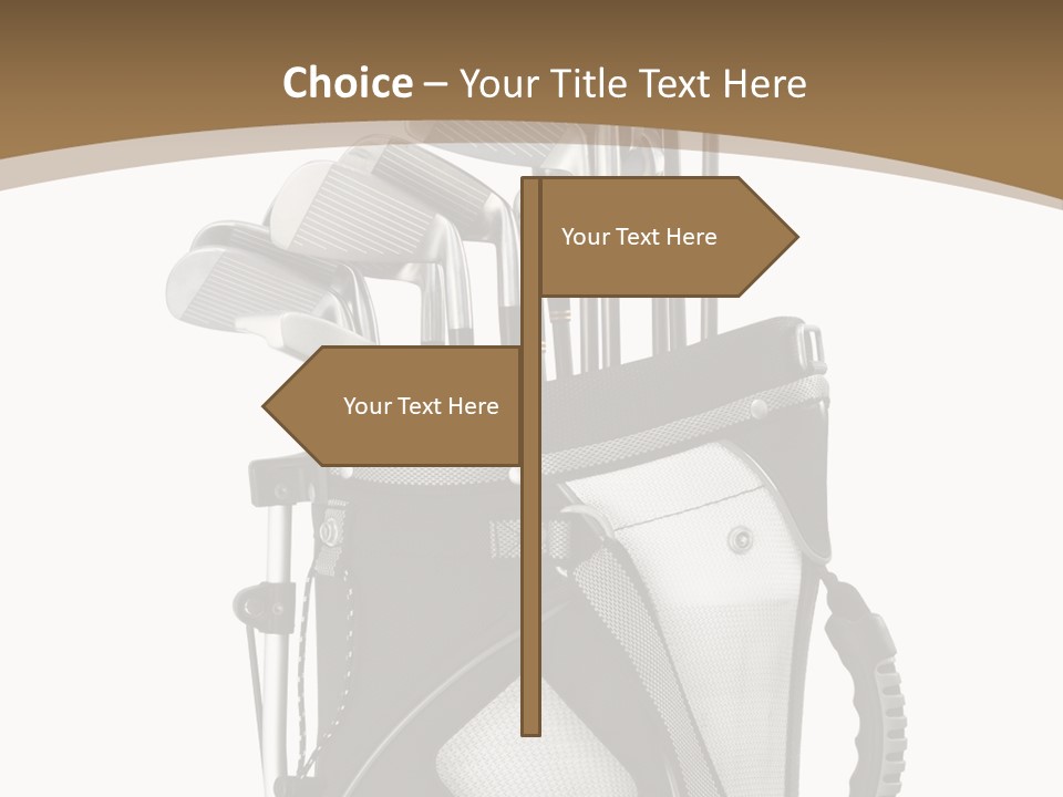 Golf Equipment In Bag Isolated On White PowerPoint Template