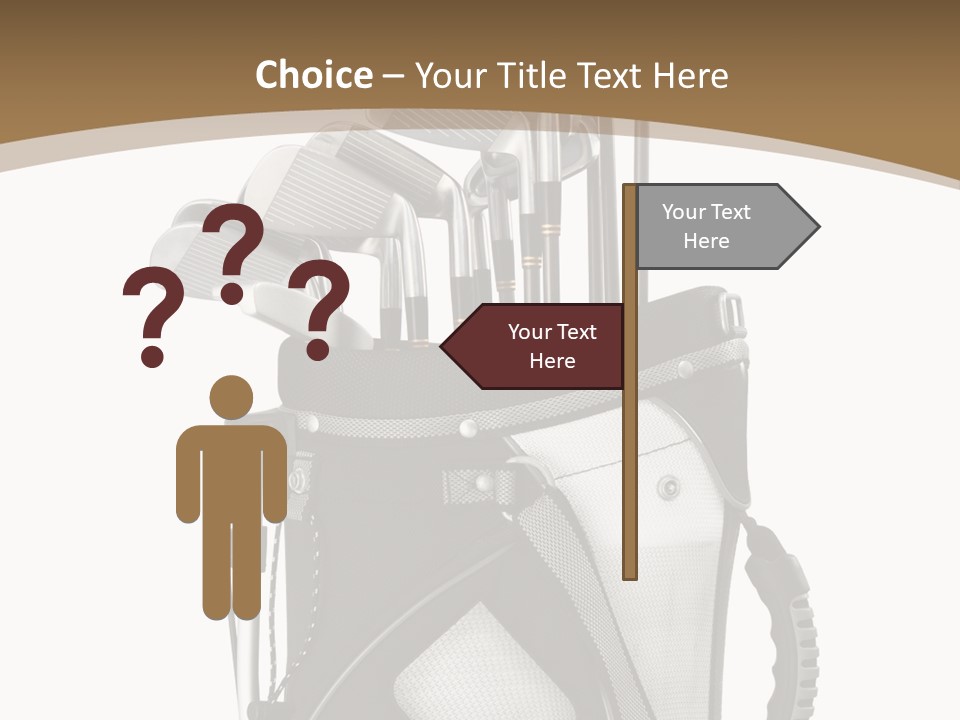 Golf Equipment In Bag Isolated On White PowerPoint Template