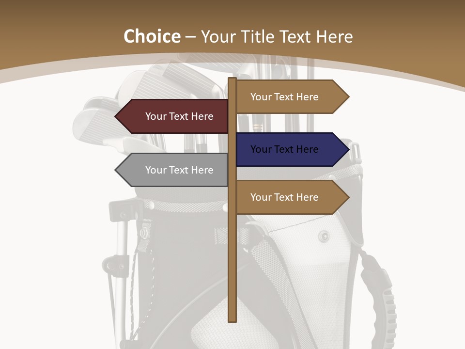 Golf Equipment In Bag Isolated On White PowerPoint Template
