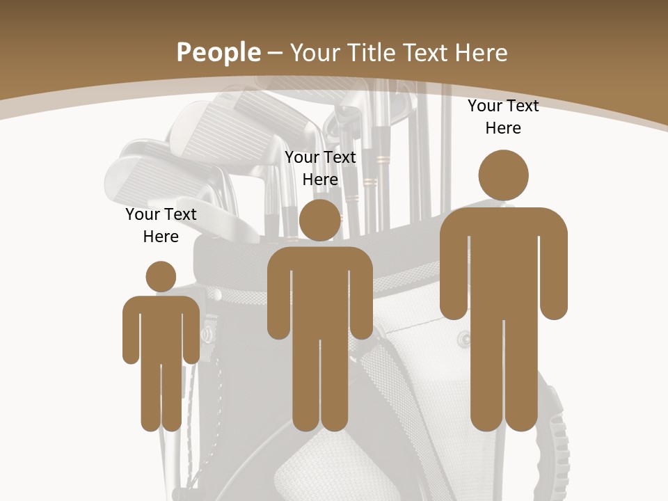 Golf Equipment In Bag Isolated On White PowerPoint Template