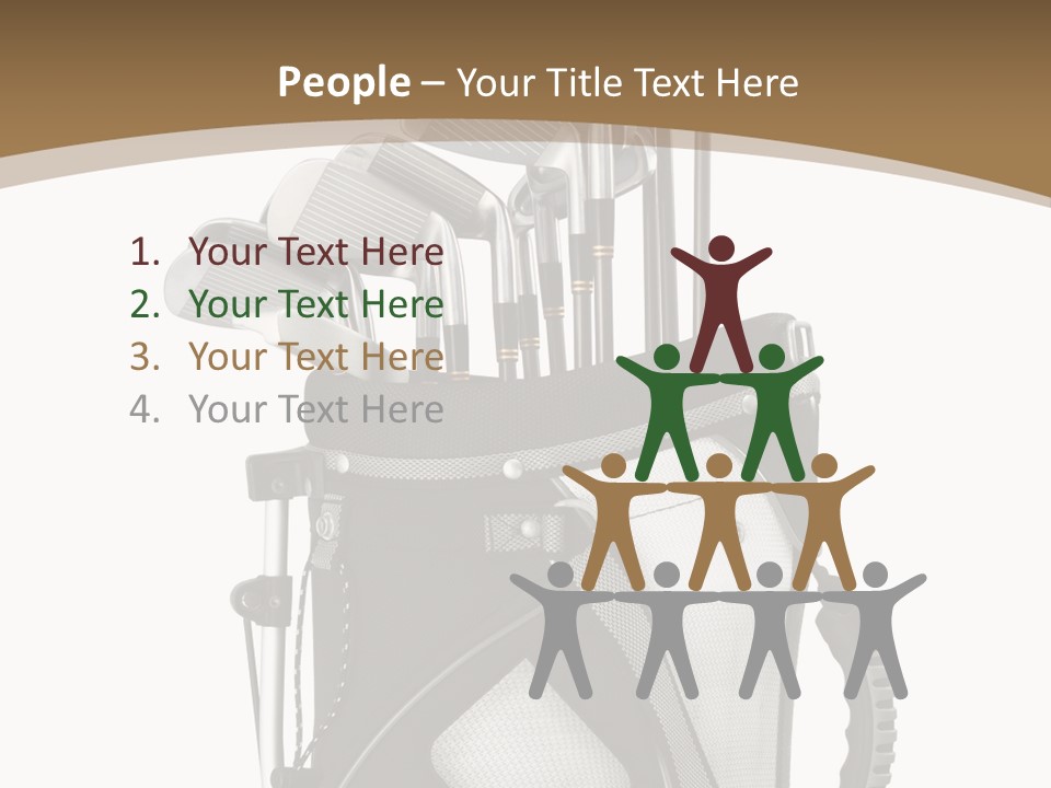 Golf Equipment In Bag Isolated On White PowerPoint Template