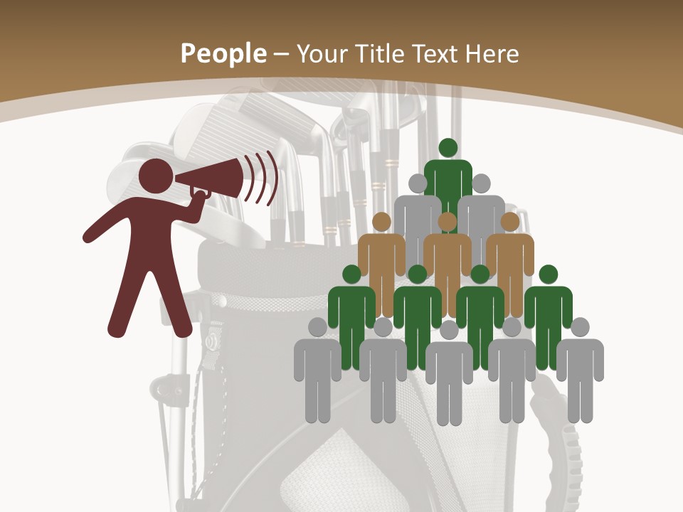 Golf Equipment In Bag Isolated On White PowerPoint Template