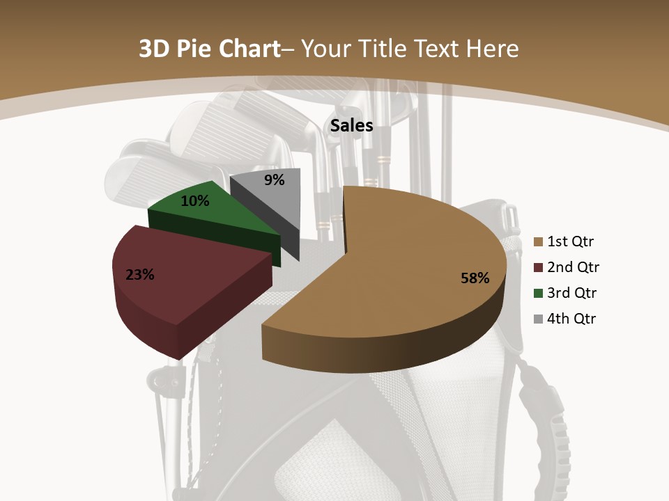 Golf Equipment In Bag Isolated On White PowerPoint Template