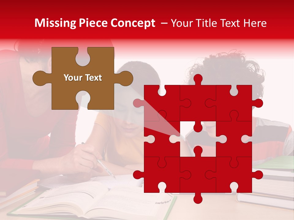 Mother Helping Her Kids Do Homework Isolated On White Background PowerPoint Template