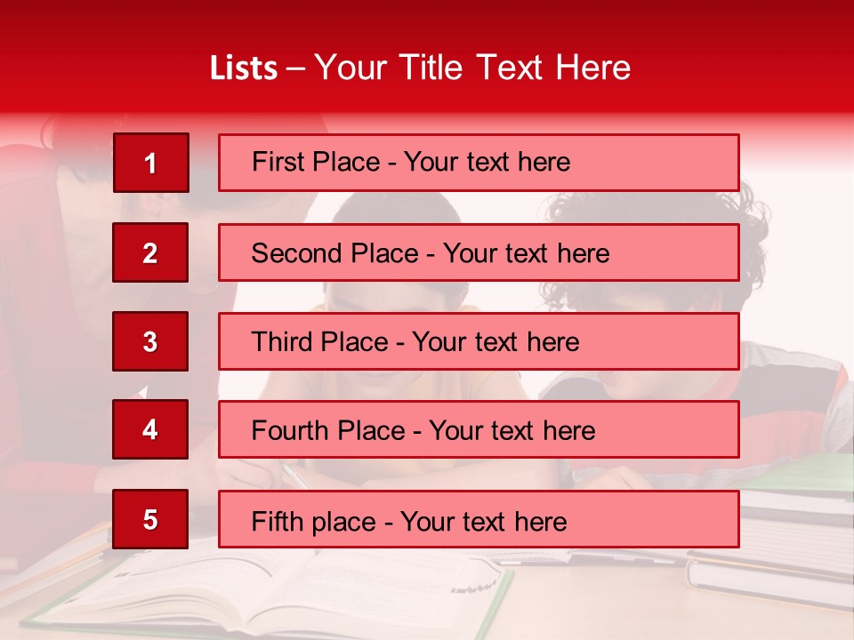 Mother Helping Her Kids Do Homework Isolated On White Background PowerPoint Template