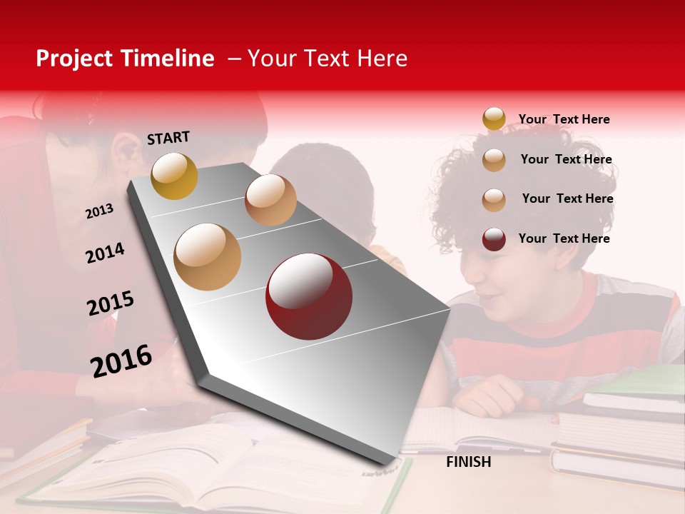 Mother Helping Her Kids Do Homework Isolated On White Background PowerPoint Template