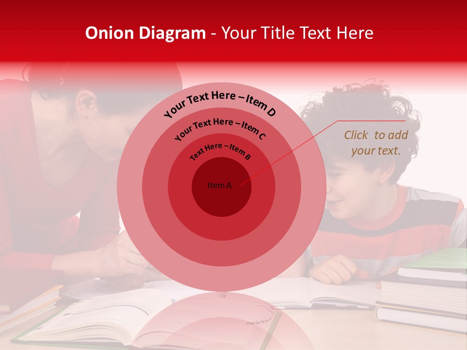 Mother Helping Her Kids Do Homework Isolated On White Background PowerPoint Template