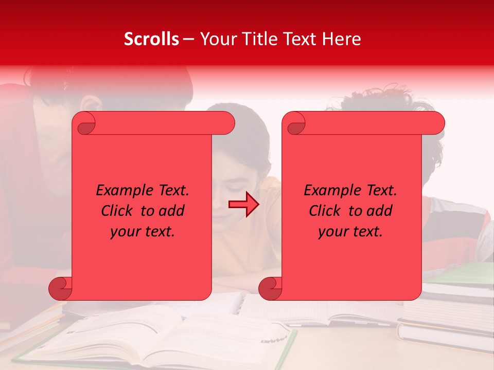 Mother Helping Her Kids Do Homework Isolated On White Background PowerPoint Template