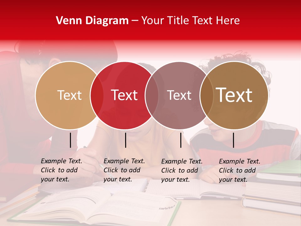 Mother Helping Her Kids Do Homework Isolated On White Background PowerPoint Template