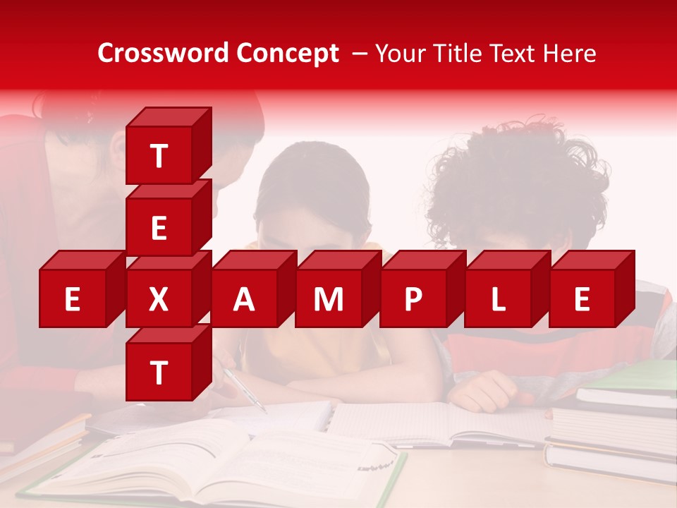 Mother Helping Her Kids Do Homework Isolated On White Background PowerPoint Template