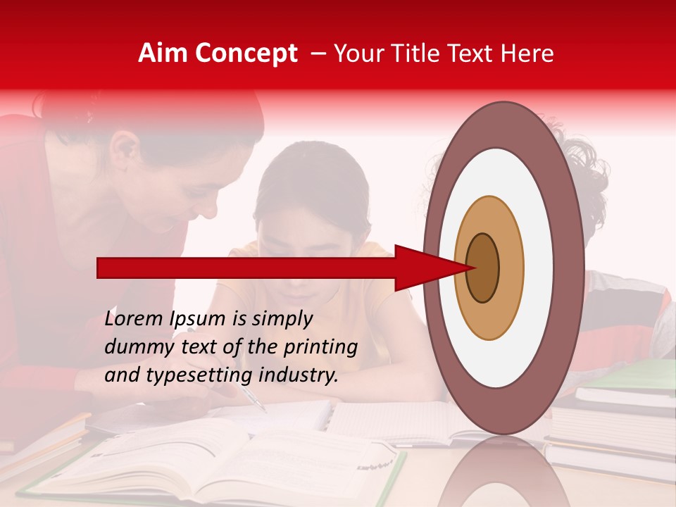 Mother Helping Her Kids Do Homework Isolated On White Background PowerPoint Template