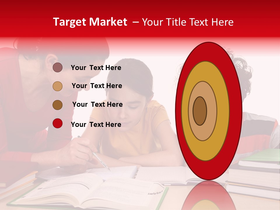 Mother Helping Her Kids Do Homework Isolated On White Background PowerPoint Template