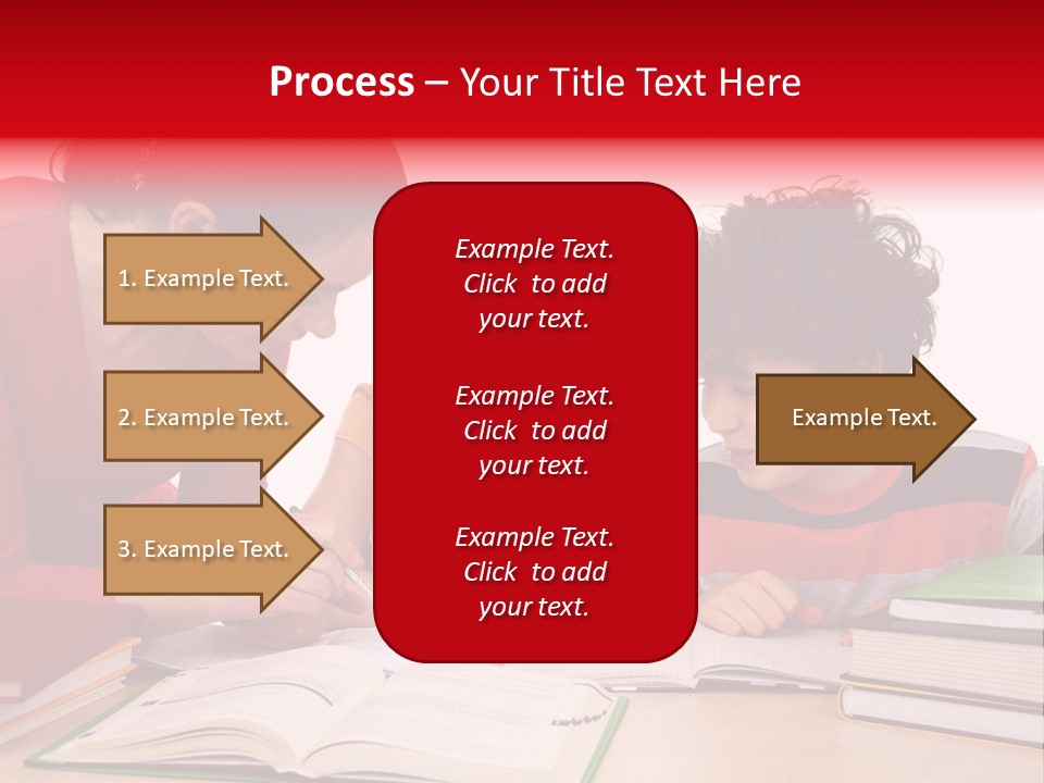 Mother Helping Her Kids Do Homework Isolated On White Background PowerPoint Template