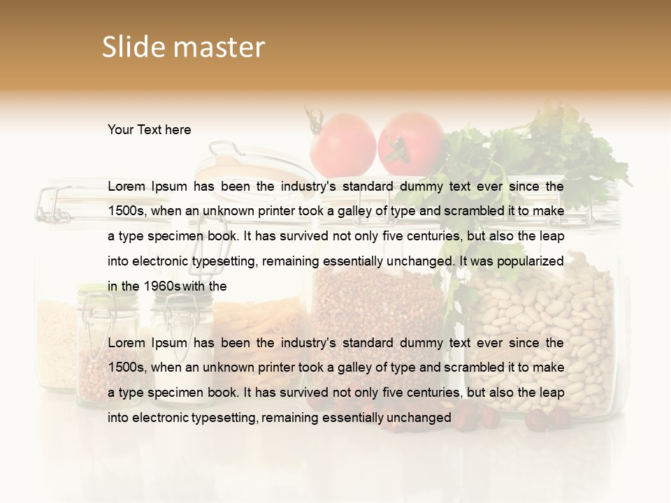 A Group Of Jars Filled With Different Types Of Food PowerPoint Template