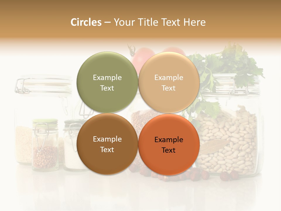 A Group Of Jars Filled With Different Types Of Food PowerPoint Template