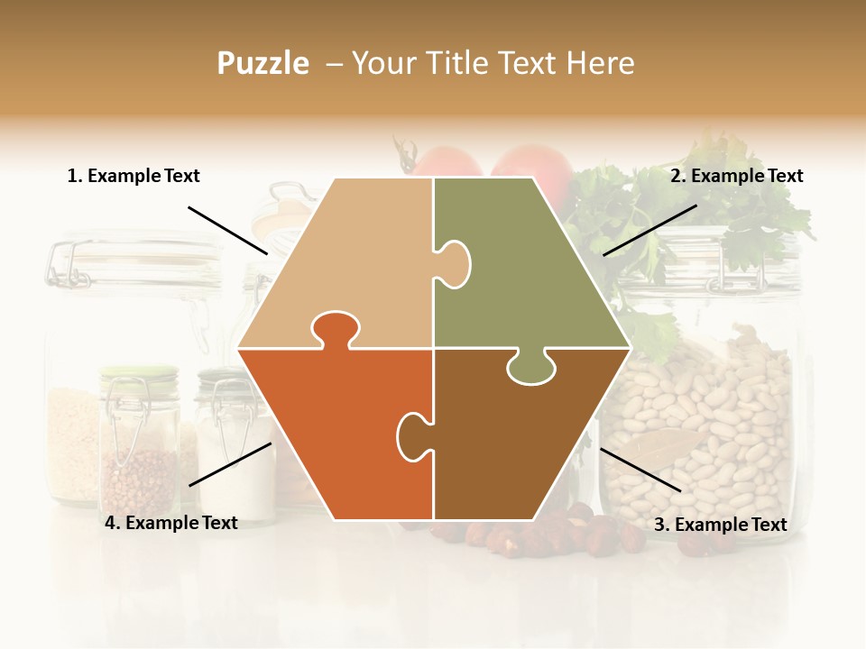 A Group Of Jars Filled With Different Types Of Food PowerPoint Template