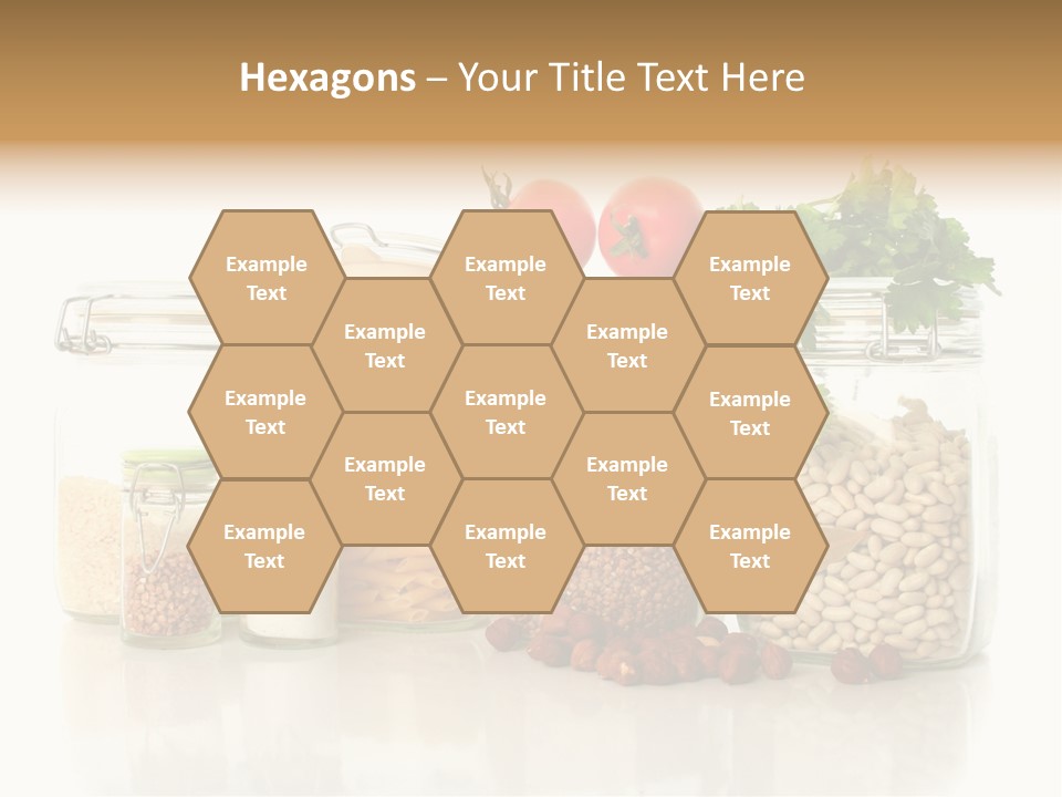 A Group Of Jars Filled With Different Types Of Food PowerPoint Template