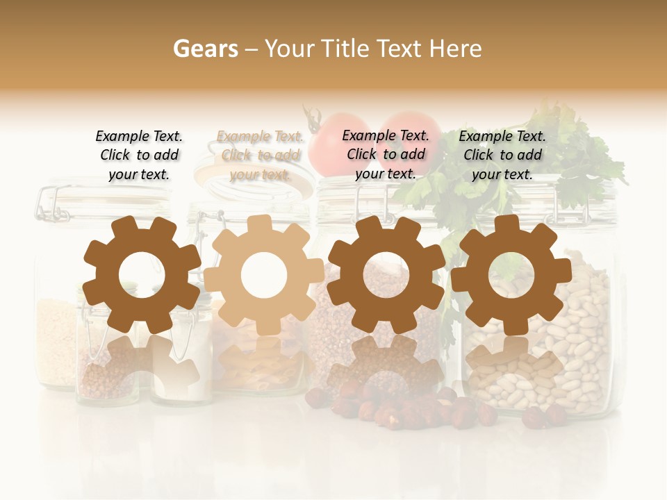 A Group Of Jars Filled With Different Types Of Food PowerPoint Template
