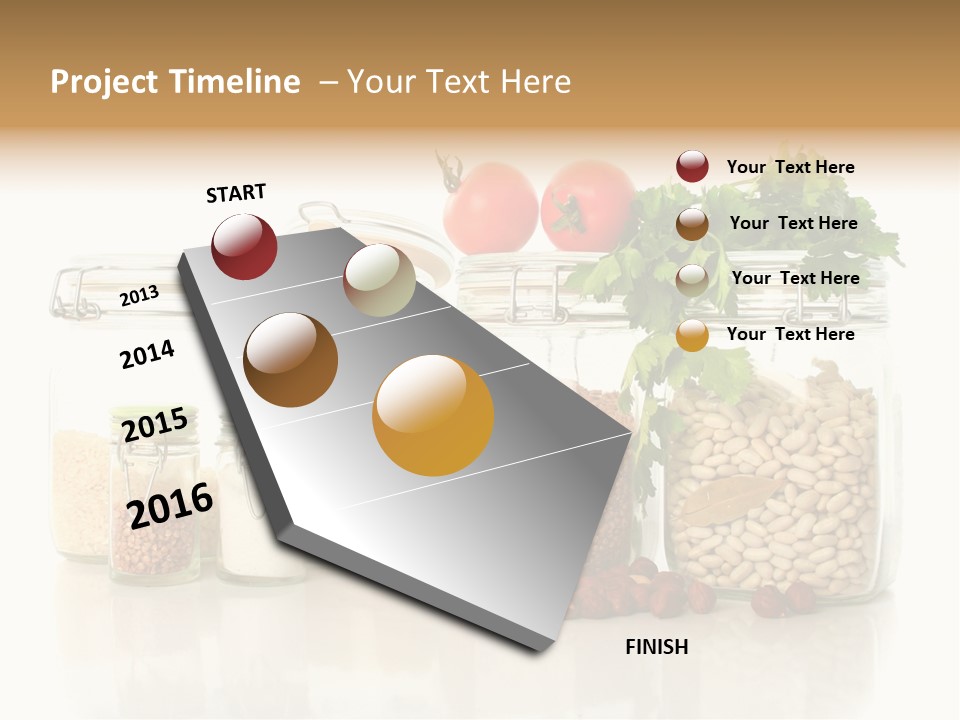 A Group Of Jars Filled With Different Types Of Food PowerPoint Template