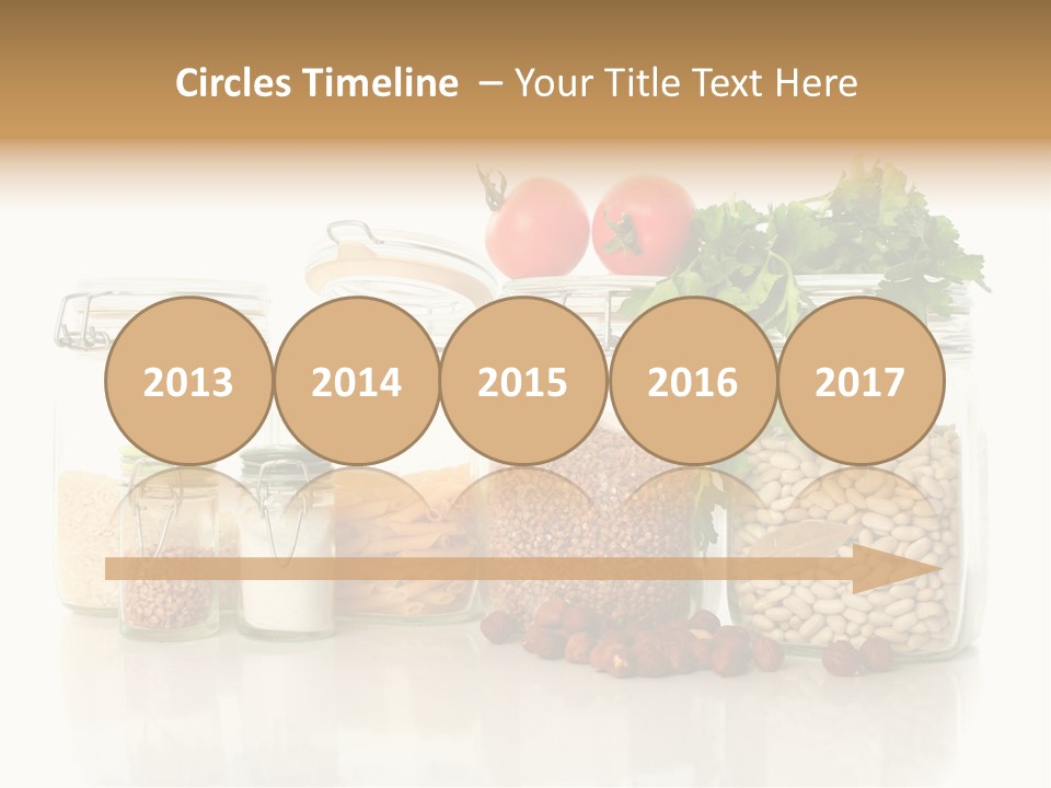 A Group Of Jars Filled With Different Types Of Food PowerPoint Template