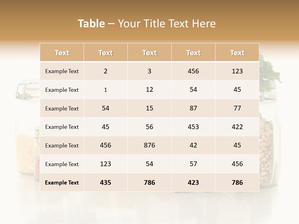 A Group Of Jars Filled With Different Types Of Food PowerPoint Template