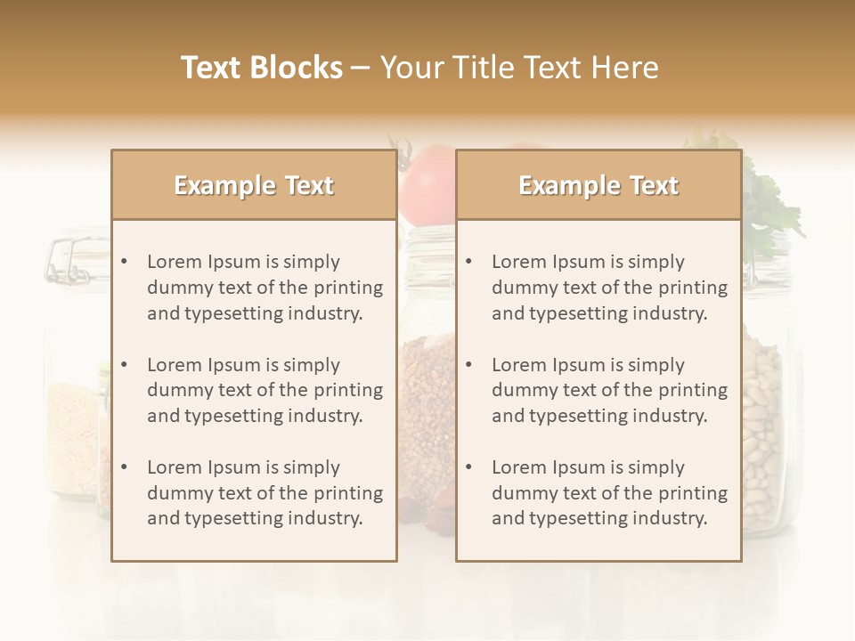 A Group Of Jars Filled With Different Types Of Food PowerPoint Template