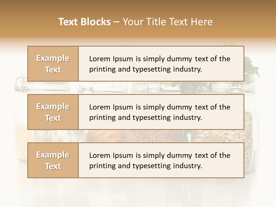 A Group Of Jars Filled With Different Types Of Food PowerPoint Template