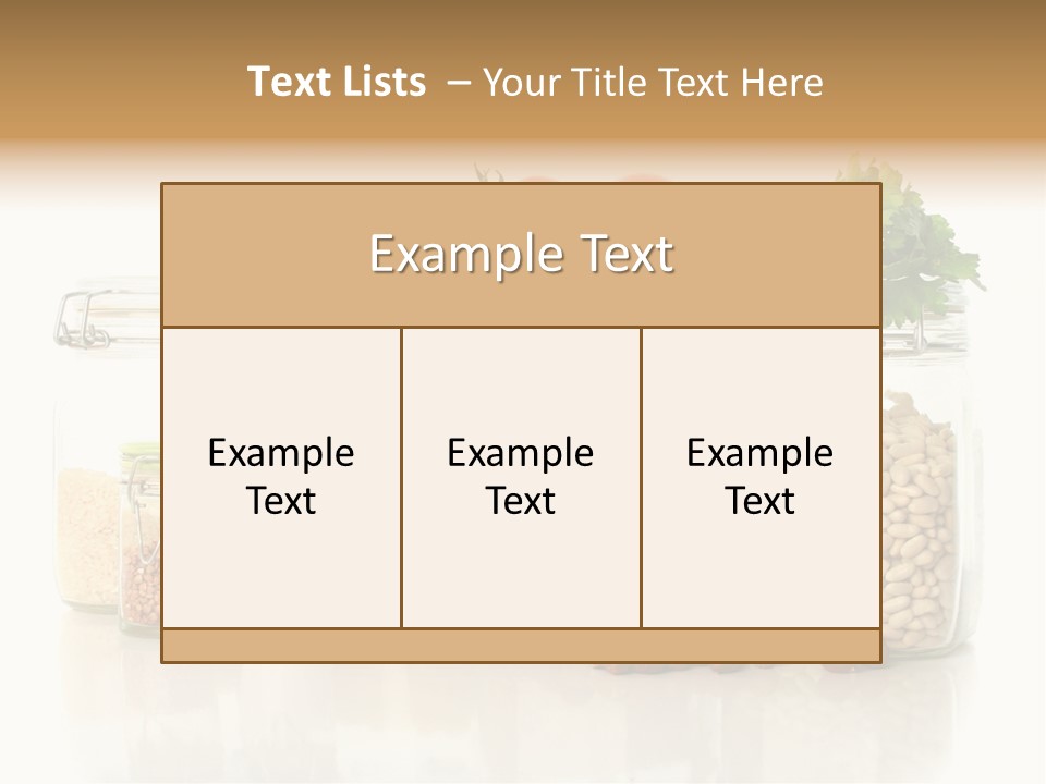 A Group Of Jars Filled With Different Types Of Food PowerPoint Template