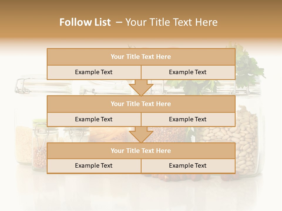 A Group Of Jars Filled With Different Types Of Food PowerPoint Template