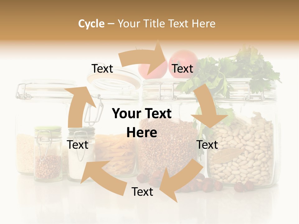 A Group Of Jars Filled With Different Types Of Food PowerPoint Template