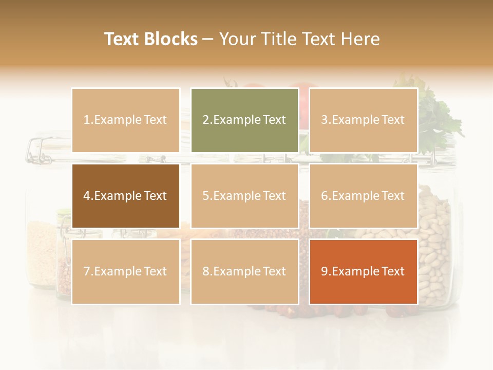 A Group Of Jars Filled With Different Types Of Food PowerPoint Template