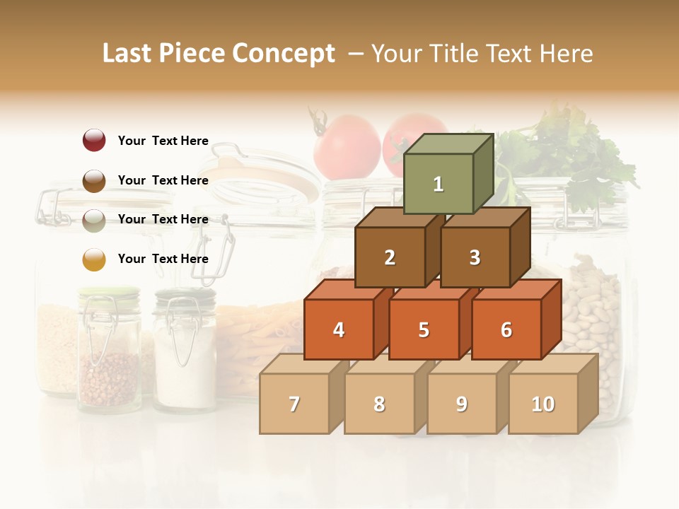 A Group Of Jars Filled With Different Types Of Food PowerPoint Template